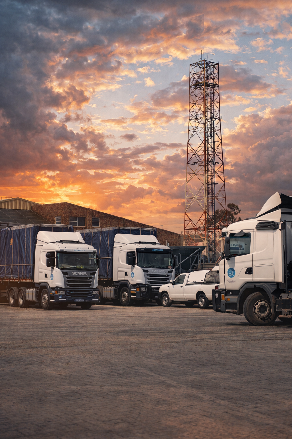 Extracity road freight vehicles ready for dispatch